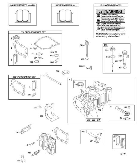 F - Cilindro, testata, set guarnizioni motore, set guarnizioni valvola, lubrificazione B&S - 10 €¦ 10F902-0111-B1 brand Stihl